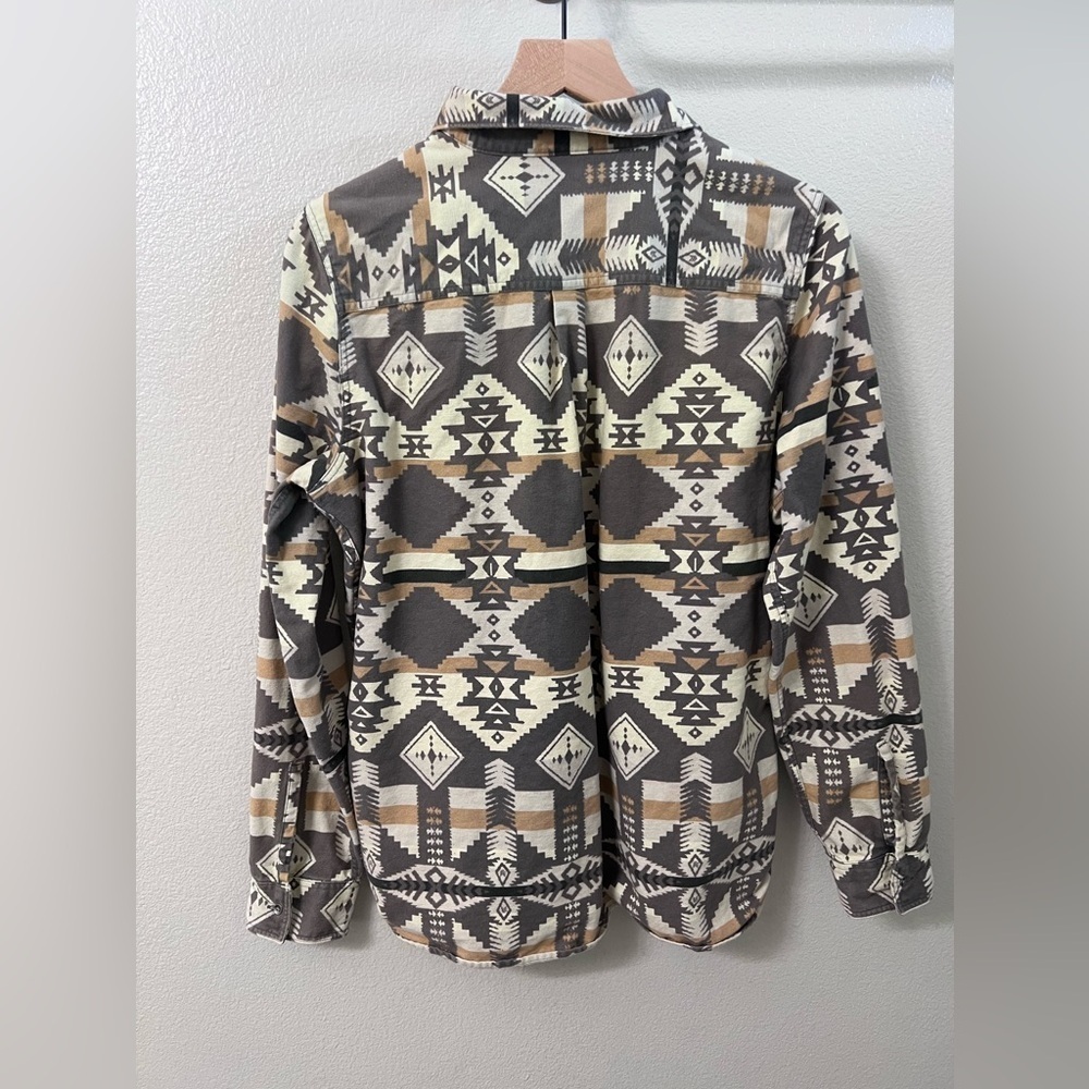 Woolrich Keystone Aztec Print Shacket Button Down Jacket Size Large - Picture 5 of 7